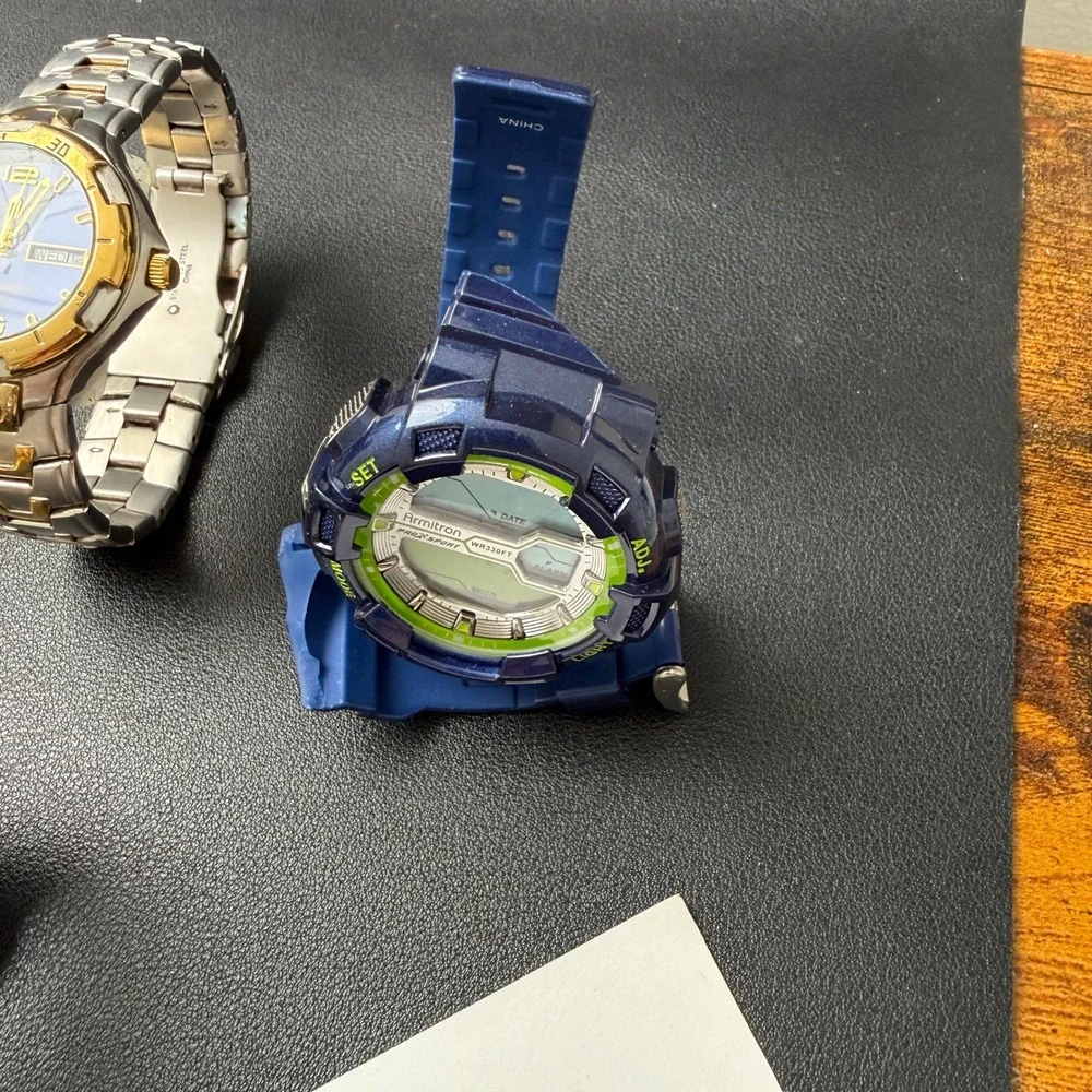 Set of 5 Armitron Men's Analog & Digital Watches‎ BROKEN FOR PARTS 20/5489SV 20
